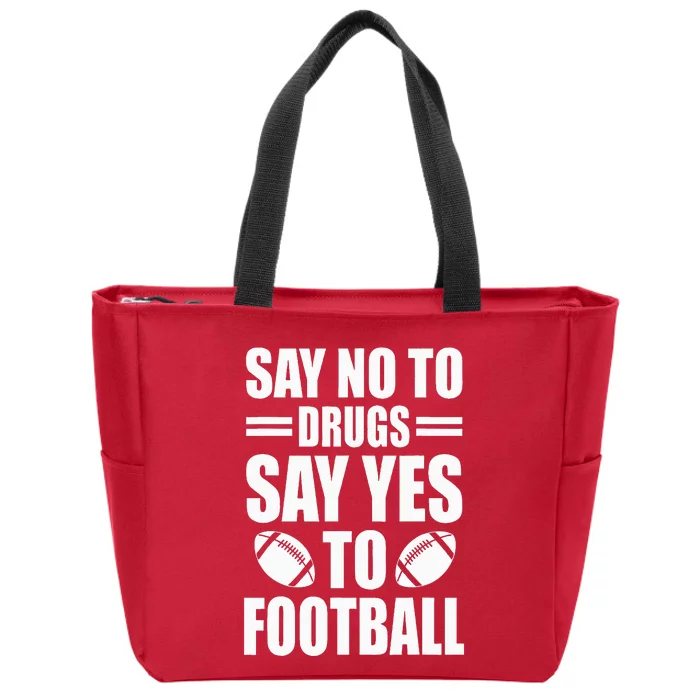 Say No To Yes To Football Red Ribbon Week Awareness Zip Tote Bag