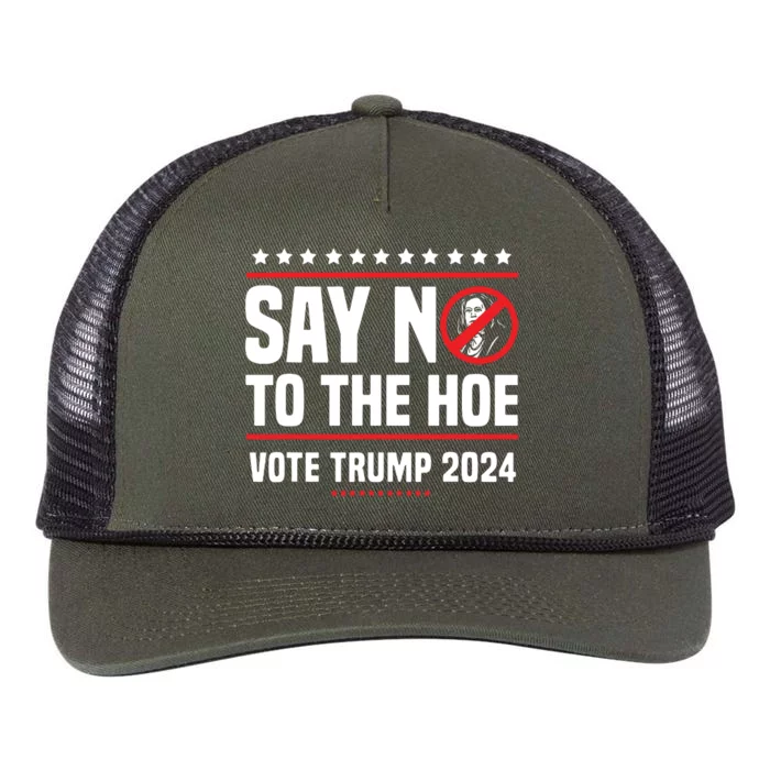 Say No To The Hoe Vote Trump 2024 Retro Rope Trucker Hat Cap