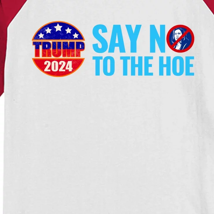 Say No To The Hoe Trump 2024 Kids Colorblock Raglan Jersey