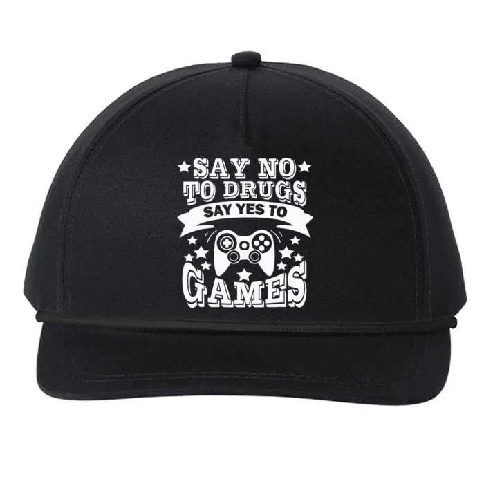 Say No To Drugs Say Yes To Games Red Ribbon Week Awareness Snapback Five-Panel Rope Hat