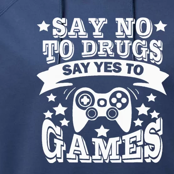 Say No To Drugs Say Yes To Games Red Ribbon Week Awareness Performance Fleece Hoodie