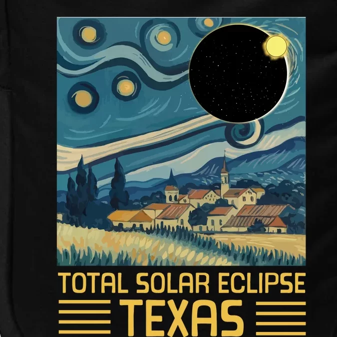 Starry Night Texas Total Solar Eclipse Artwork Impact Tech Backpack