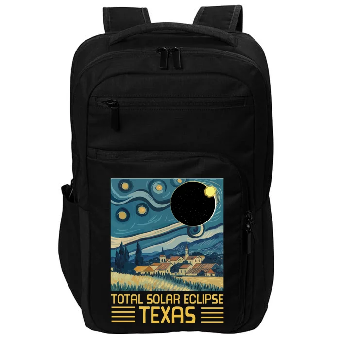 Starry Night Texas Total Solar Eclipse Artwork Impact Tech Backpack