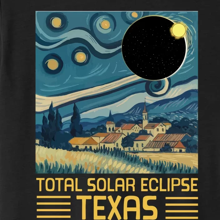 Starry Night Texas Total Solar Eclipse Artwork ChromaSoft Performance T-Shirt