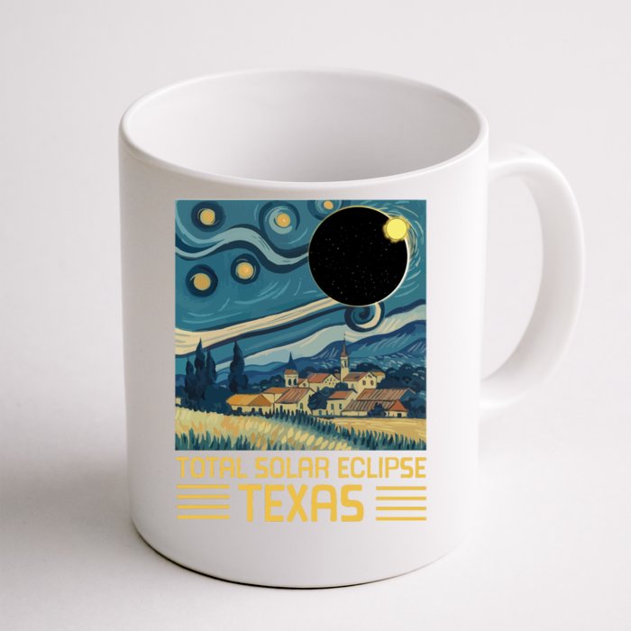 Starry Night Texas Total Solar Eclipse Artwork Front & Back Coffee Mug