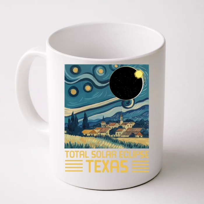 Starry Night Texas Total Solar Eclipse Artwork Front & Back Coffee Mug