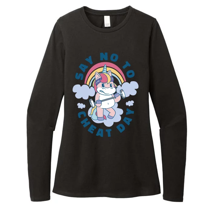 Say No To Cheat Day Unicorn Gym Womens CVC Long Sleeve Shirt