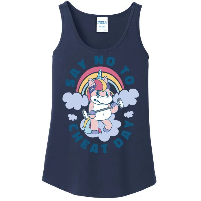 Say No To Cheat Day Unicorn Gym Ladies Essential Tank