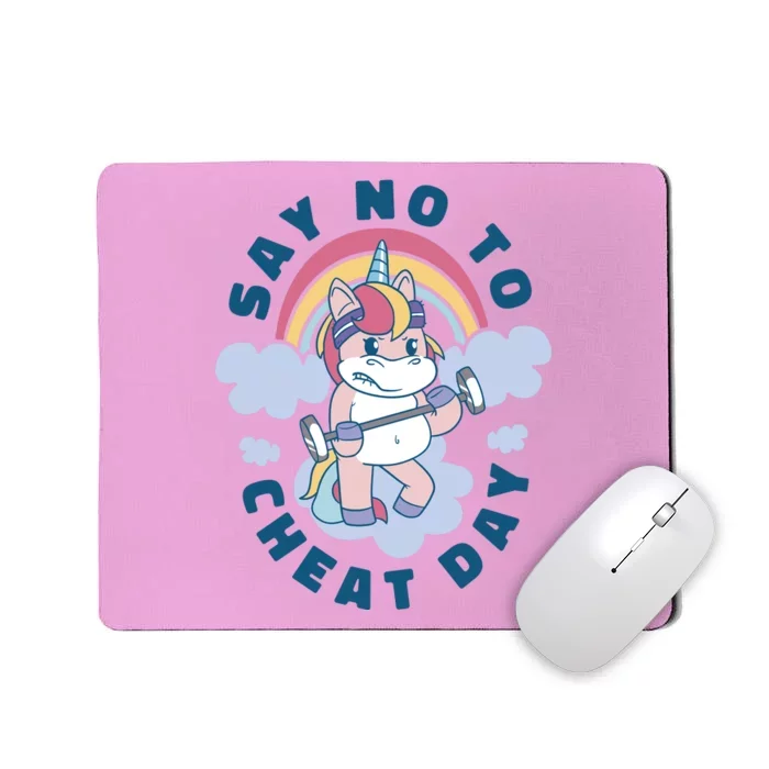 Say No To Cheat Day Unicorn Gym Mousepad