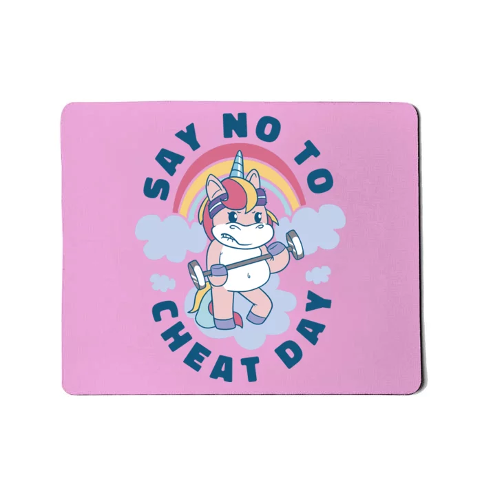 Say No To Cheat Day Unicorn Gym Mousepad