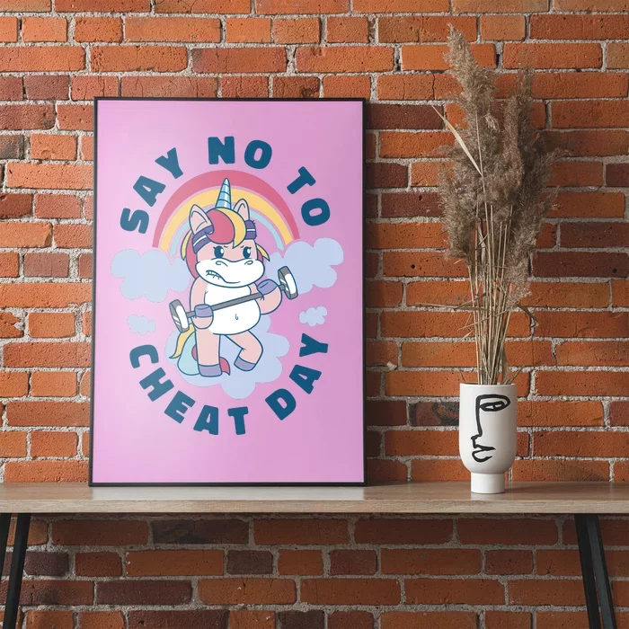 Say No To Cheat Day Unicorn Gym Poster