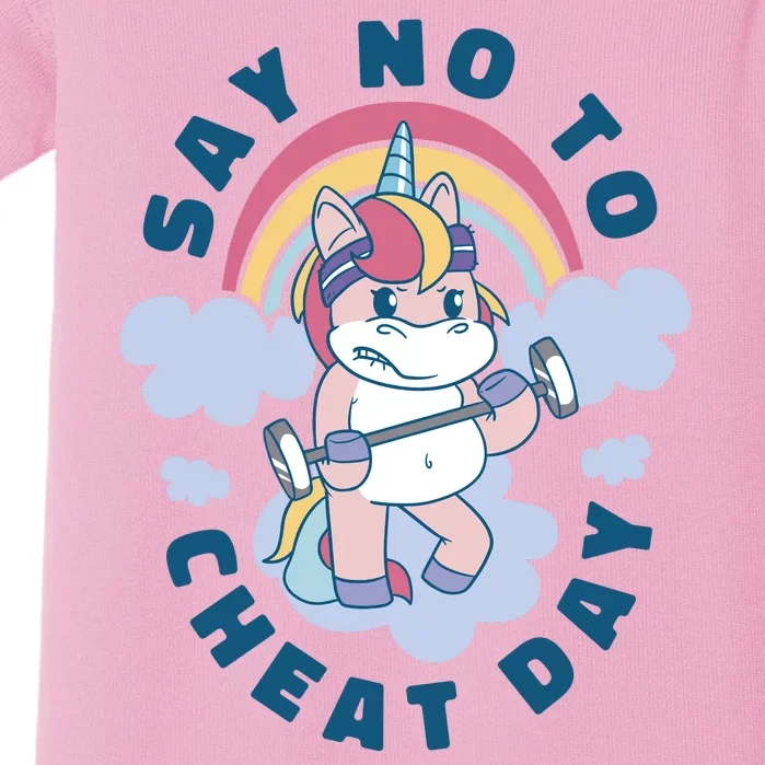 Say No To Cheat Day Unicorn Gym Baby Bodysuit