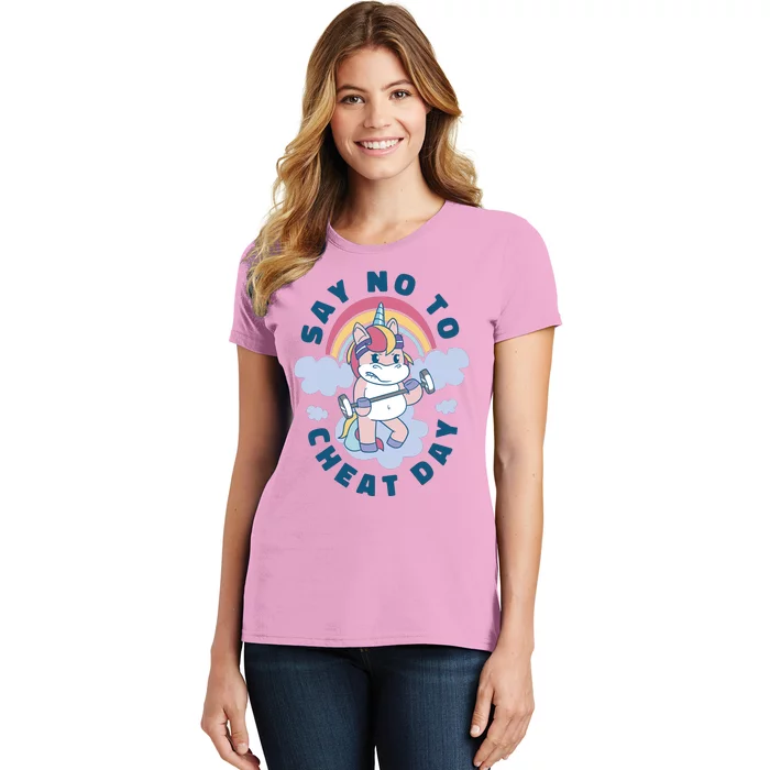 Say No To Cheat Day Unicorn Gym Women's T-Shirt