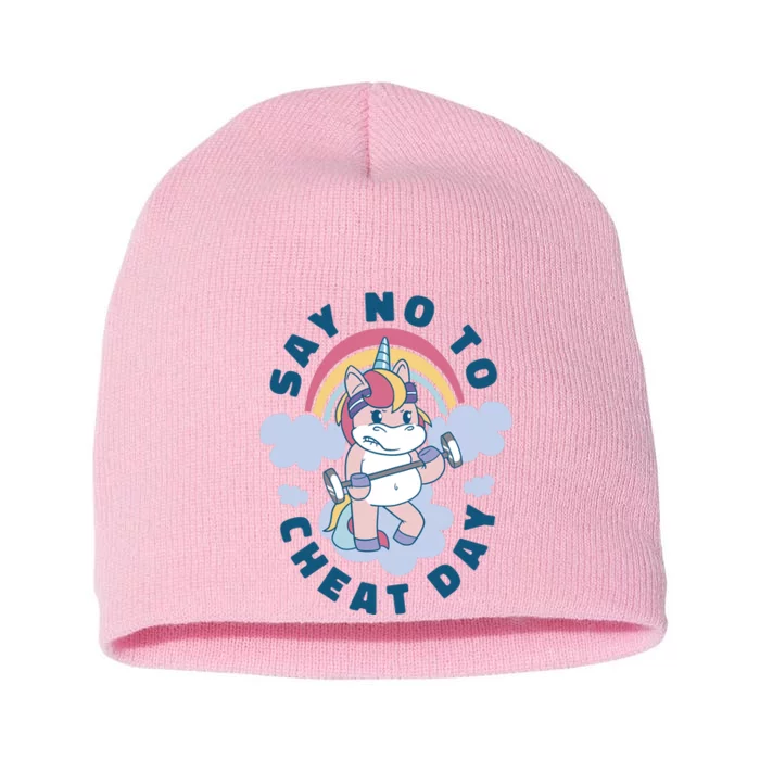 Say No To Cheat Day Unicorn Gym Short Acrylic Beanie