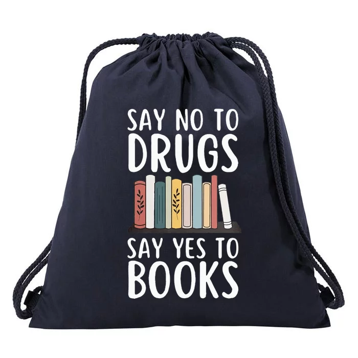 Say No To Drugs Say Yes To Books Red Ribbon Week Awareness Drawstring Bag