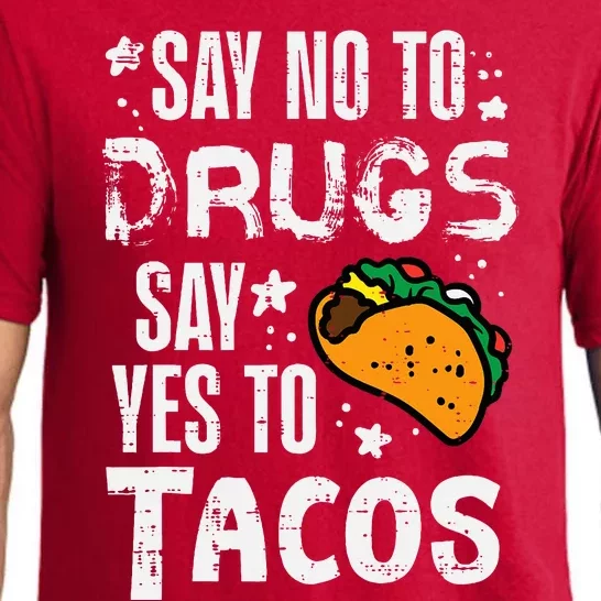 Say No To Yes To Tacos Food Red Ribbon Week Awareness Pajama Set