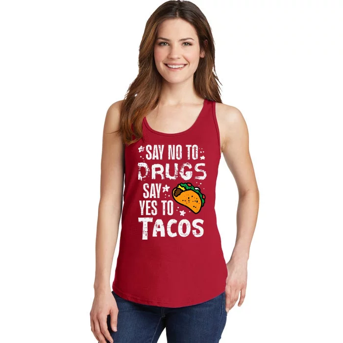 Say No To Yes To Tacos Food Red Ribbon Week Awareness Ladies Essential Tank