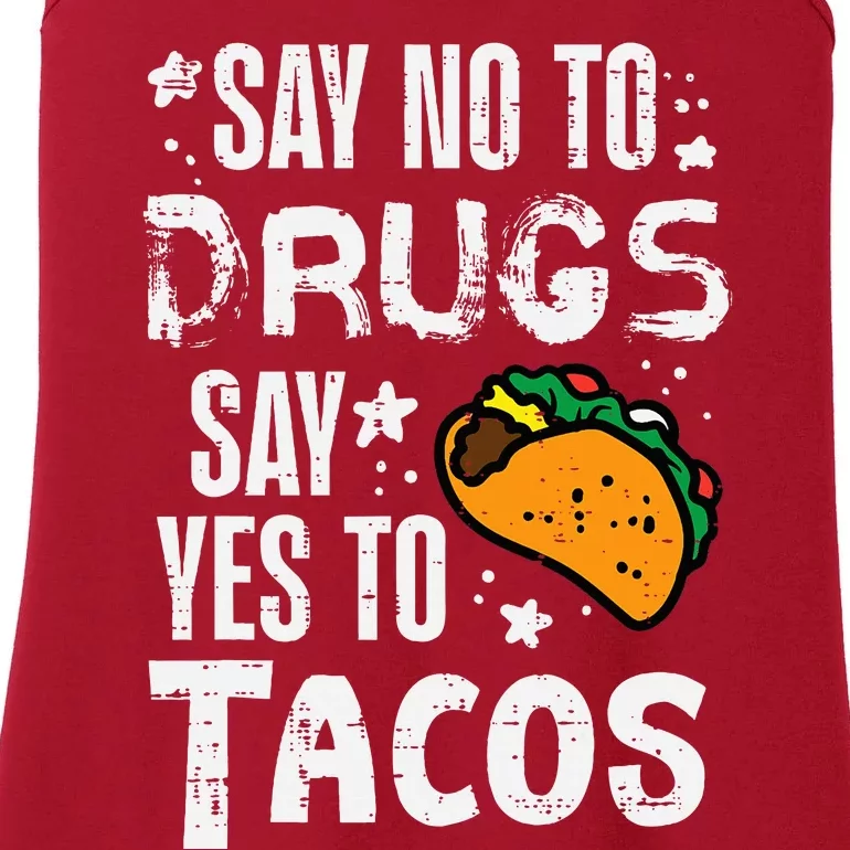 Say No To Yes To Tacos Food Red Ribbon Week Awareness Ladies Essential Tank