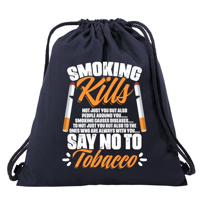 Say No To Tobacco Anti Cigarettes Anti Smoking Gift Drawstring Bag