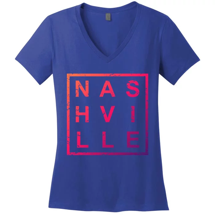 Stylish Nashville Tennessee Tn Gift Women's V-Neck T-Shirt