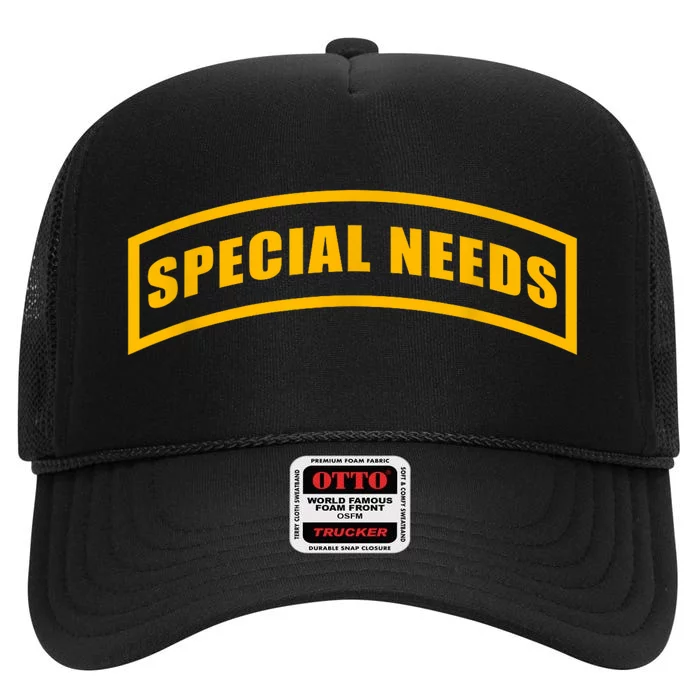 Special Needs Tab High Crown Mesh Trucker Hat