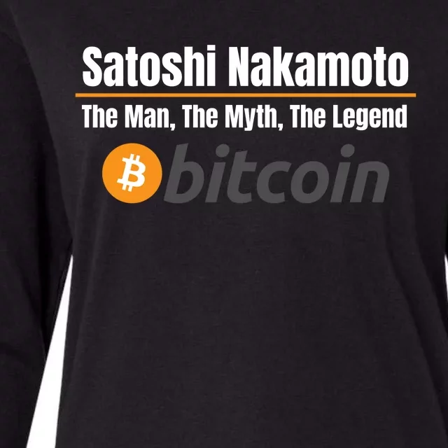 Satoshi Nakamoto, The Man The Myth The Legend, Bitcoin, Crypto Womens Cotton Relaxed Long Sleeve T-Shirt