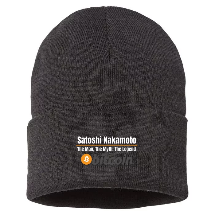 Satoshi Nakamoto, The Man The Myth The Legend, Bitcoin, Crypto Sustainable Knit Beanie