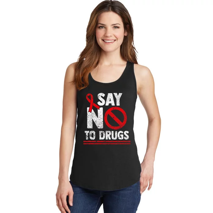 Say No To Drugs Support Red Ribbon Awareness Week Ladies Essential Tank