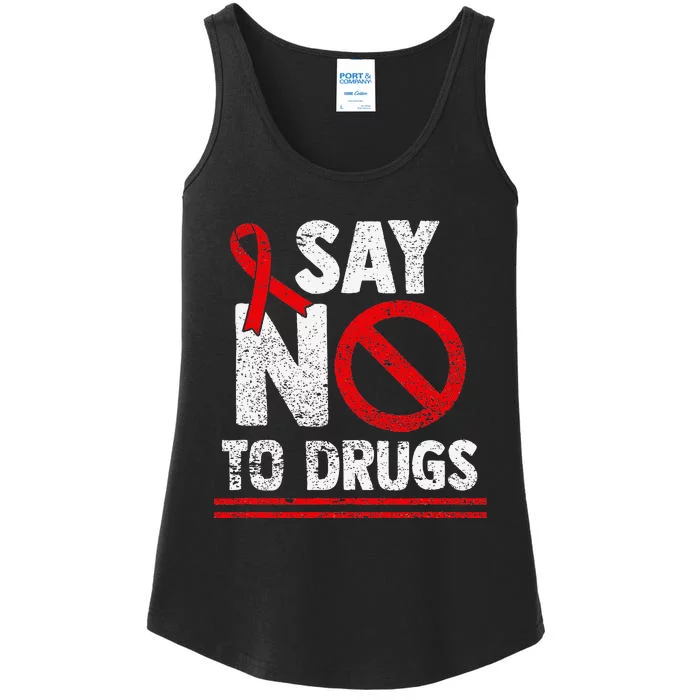 Say No To Drugs Support Red Ribbon Awareness Week Ladies Essential Tank