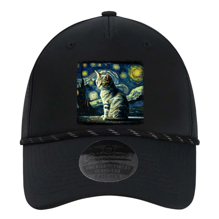 Starry Night Tabby Cat Funny Tabby Cat Graphic Men Women Performance The Dyno Cap