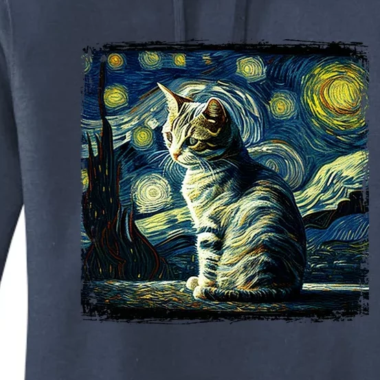 Starry Night Tabby Cat Funny Tabby Cat Graphic Men Women Women's Pullover Hoodie