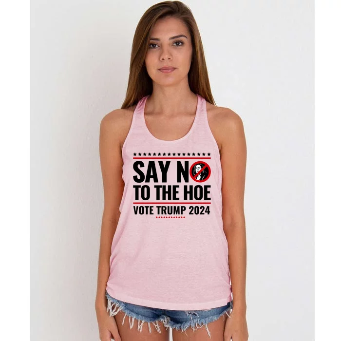 Say No To The Hoe Vote Trump 2024 Women's Knotted Racerback Tank