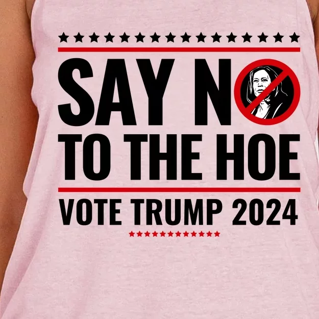 Say No To The Hoe Vote Trump 2024 Women's Knotted Racerback Tank