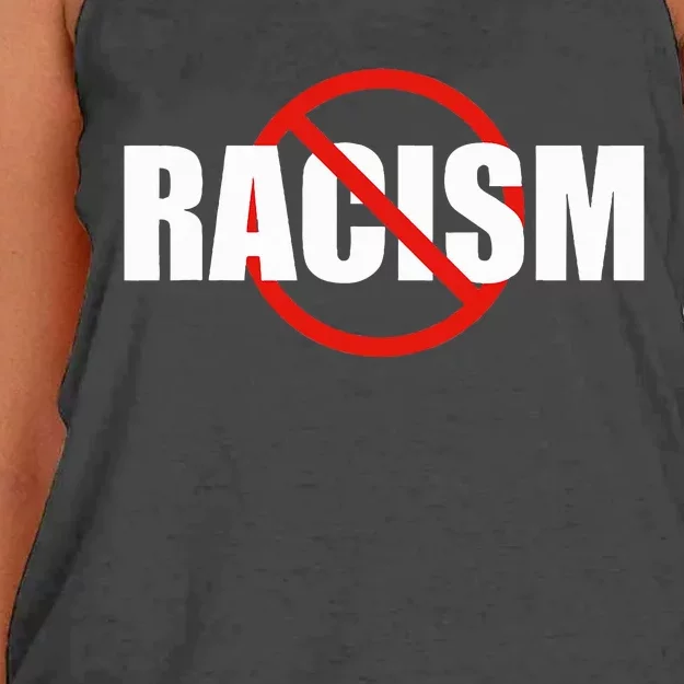 Say No To Racism Antiracism Symbol Gift For Antiracist Women's Knotted Racerback Tank