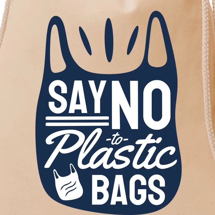 Say No To Plastic Bags Drawstring Bag