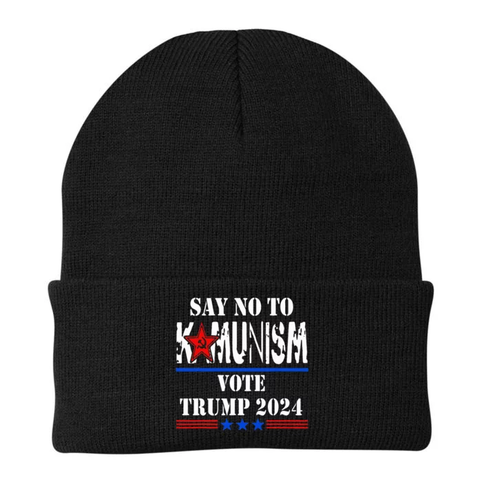 Say No To Kamunism Vote Trump 2024 Knit Cap Winter Beanie