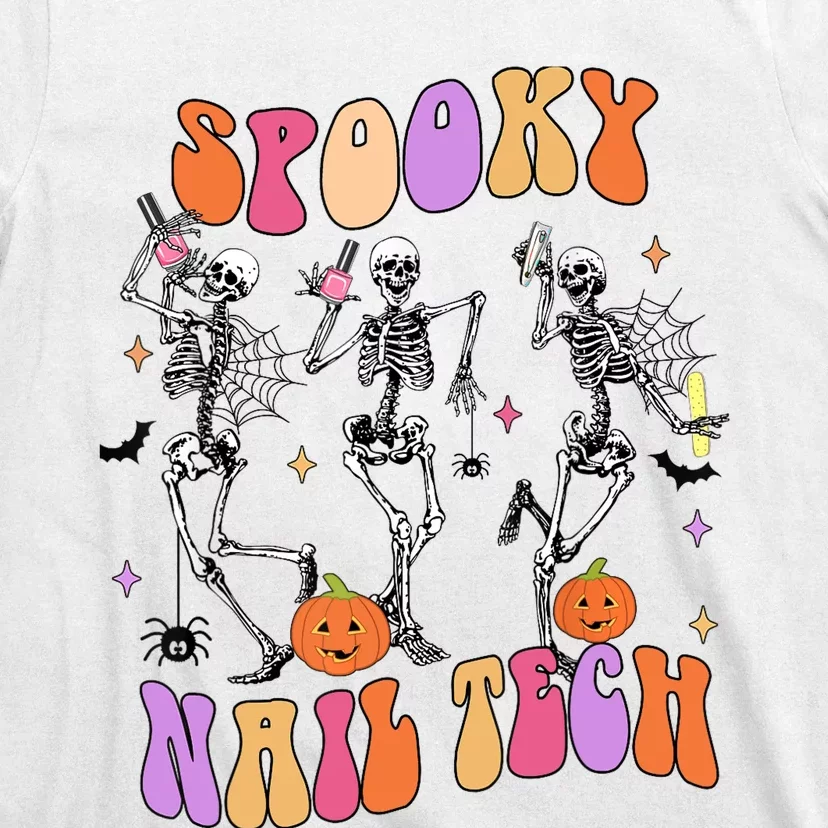 Spooky Nail Tech Funny Skeleton Nail Tech Halloween Costumes T-Shirt