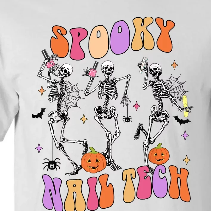 Spooky Nail Tech Funny Skeleton Nail Tech Halloween Costumes Tall T-Shirt