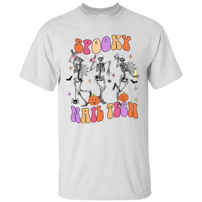 Spooky Nail Tech Funny Skeleton Nail Tech Halloween Costumes Tall T-Shirt