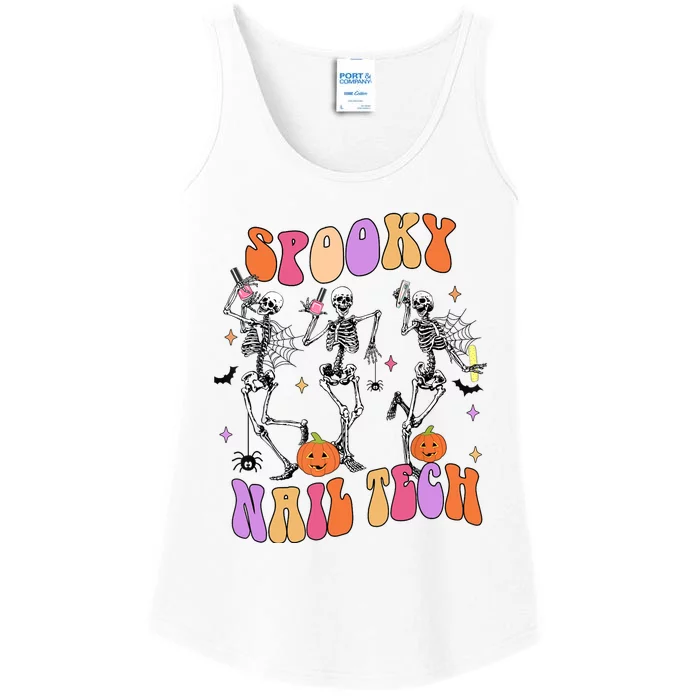 Spooky Nail Tech Funny Skeleton Nail Tech Halloween Costumes Ladies Essential Tank