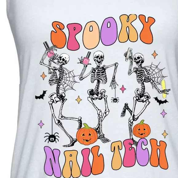 Spooky Nail Tech Funny Skeleton Nail Tech Halloween Costumes Ladies Essential Flowy Tank