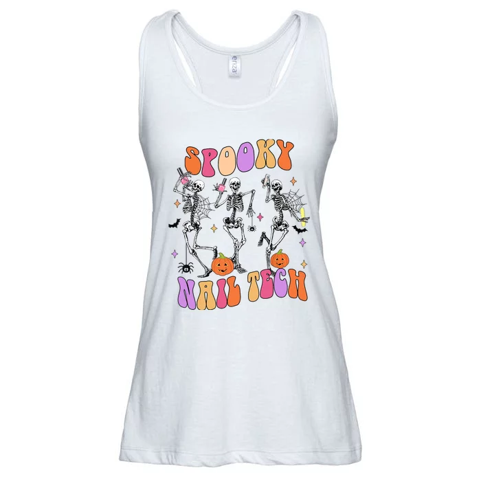 Spooky Nail Tech Funny Skeleton Nail Tech Halloween Costumes Ladies Essential Flowy Tank