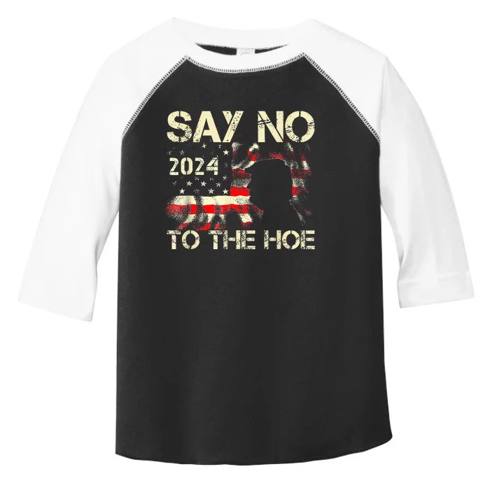 Say No To The Hoe Vote Trump 2024 America Usa Flag Toddler Fine Jersey T-Shirt