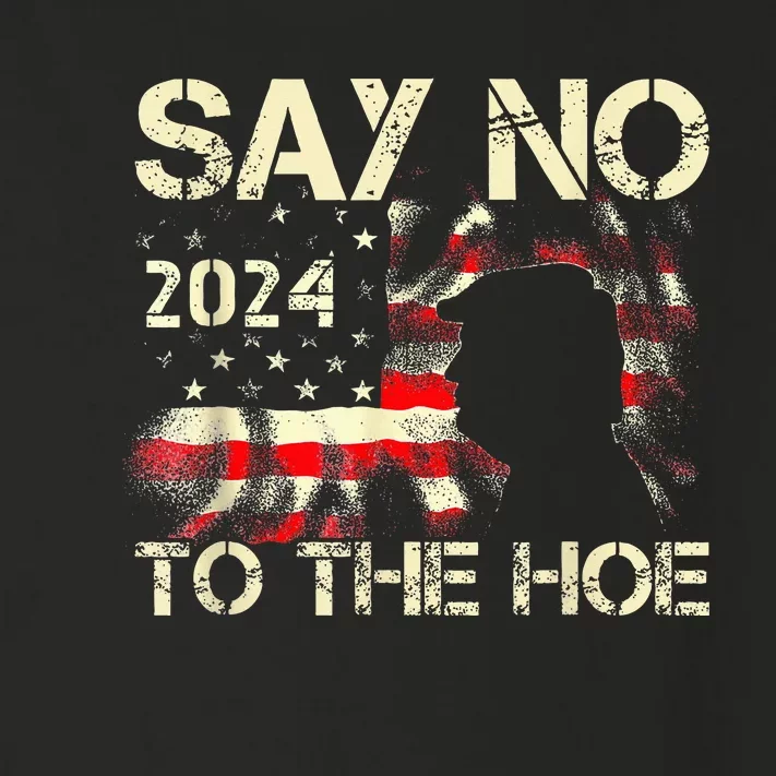 Say No To The Hoe Vote Trump 2024 America Usa Flag Toddler Long Sleeve Shirt