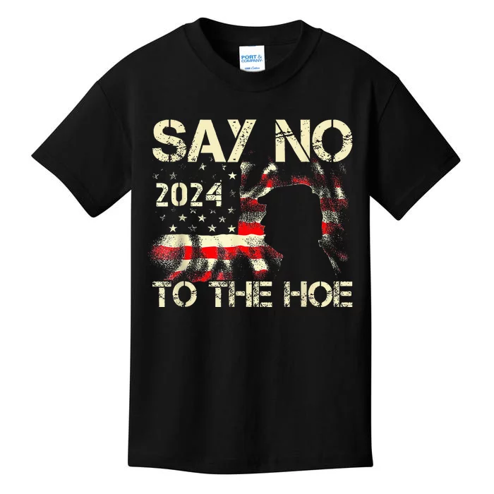 Say No To The Hoe Vote Trump 2024 America Usa Flag Kids T-Shirt