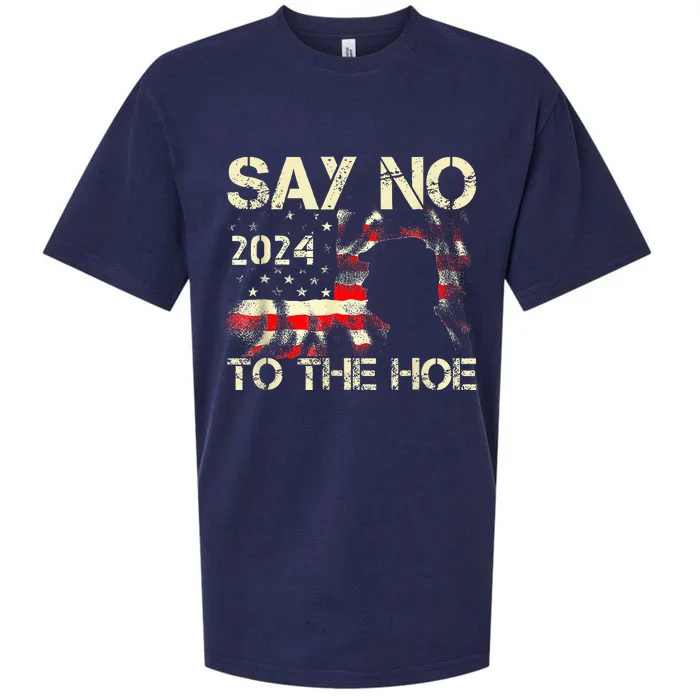 Say No To The Hoe Vote Trump 2024 America Usa Flag Sueded Cloud Jersey T-Shirt