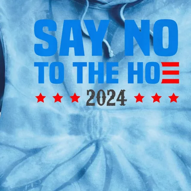 Say No To The Hoe Vote Trump 2024 America Usa Flag Tie Dye Hoodie