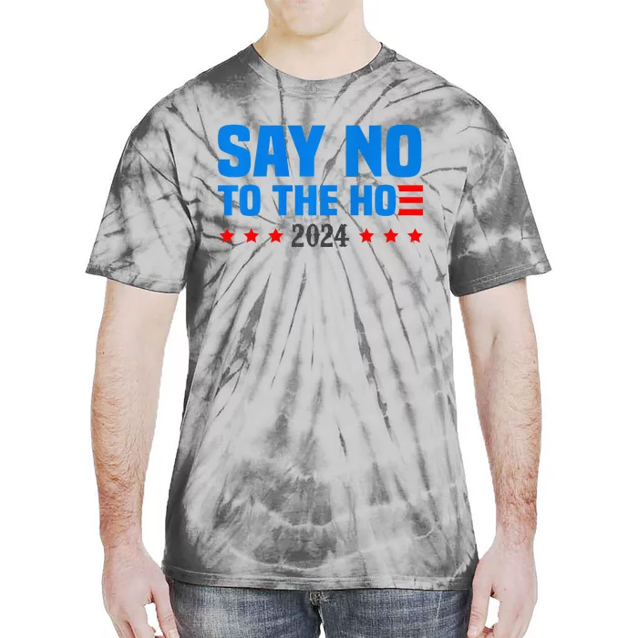 Say No To The Hoe Vote Trump 2024 America Usa Flag Tie-Dye T-Shirt