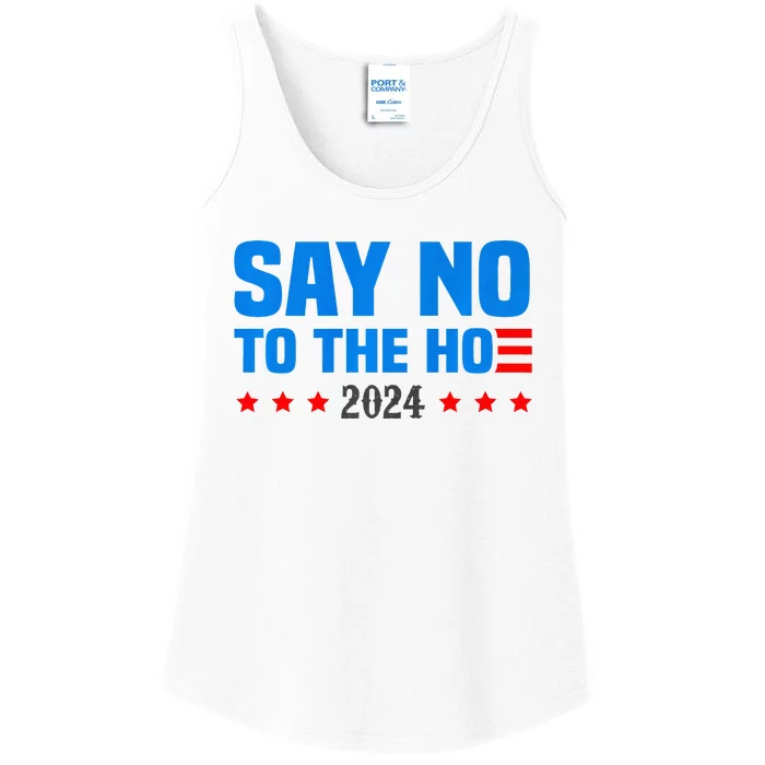 Say No To The Hoe Vote Trump 2024 America Usa Flag Ladies Essential Tank