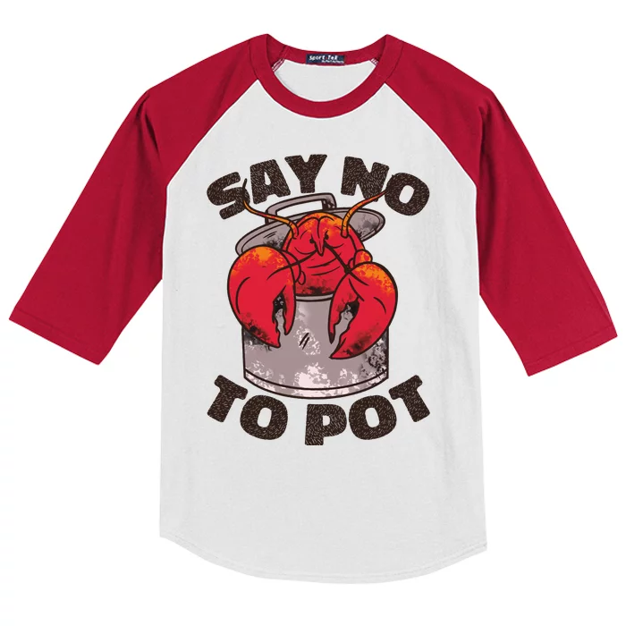 Say No To Pot Funny Kids Colorblock Raglan Jersey